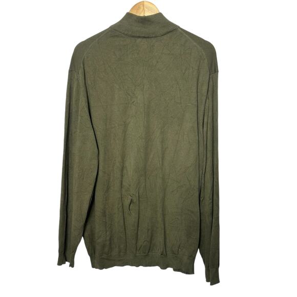 Eddie Bauer Green 1/4 Zip Long Sleeve Cotton Blend Pullover Shirt Men's XXL New - Picture 5 of 6